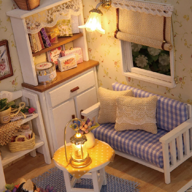 ELMAS Creative Kitten Mini Wooden Dollhouse Building Kit - Al Masam Stationery LLC