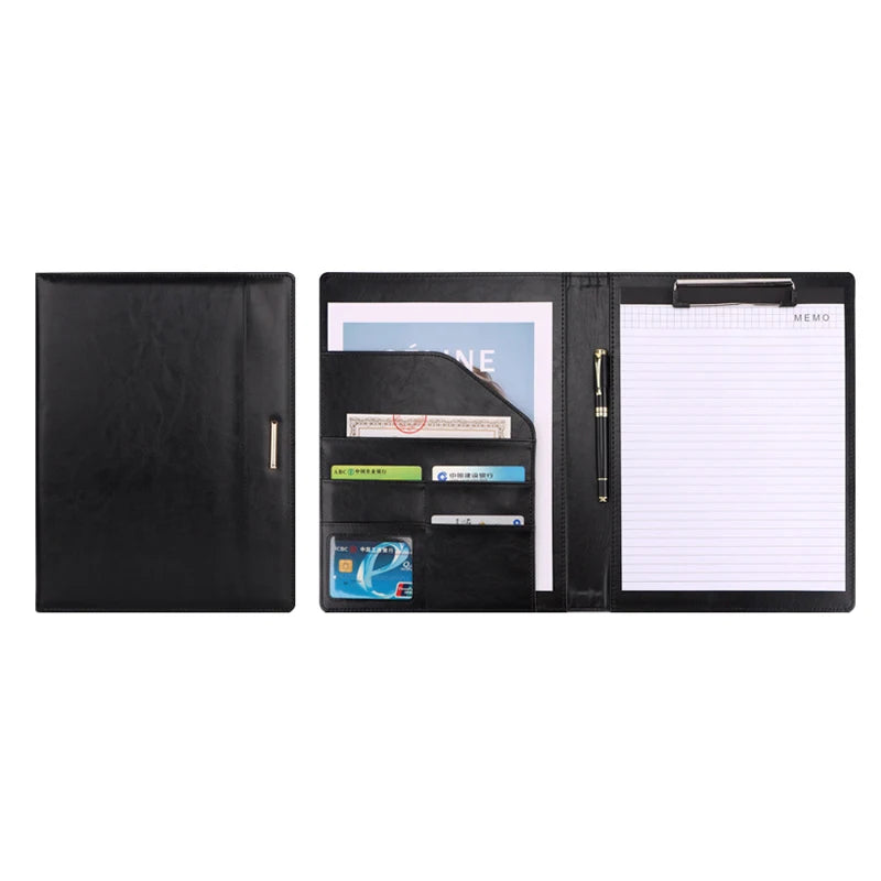 ELMAS Elegant Rose Gold Leather Padfolio & Clipboard Holder - Al Masam Stationery LLC