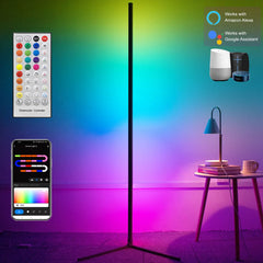 ELMAS 160cm Smart Tuya Corner RGB Floor Lamp for Mood