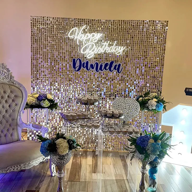 ELMAS Premium Iridescent Sequin Backdrop Wall Decor - Al Masam Stationery LLC