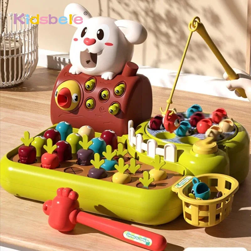 ELMAS 4 IN1 Baby Montessori Fishing Whac-A-Mole Toy - Al Masam Stationery LLC