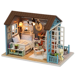 ELMAS Creative Kitten Mini Wooden Dollhouse Building Kit