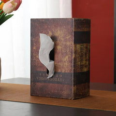 ELMAS Elegant Retro Book-Style Tissue Box