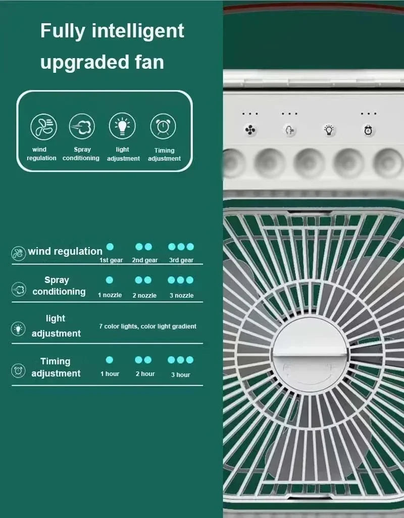 ELMAS Xiaomi 3-in-1 Portable Fan With LED Night Light - Al Masam Stationery LLC