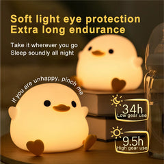 ELMAS Adorable Duck Kids Night Light with Timer & USB