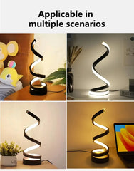 ELMAS Dimmable LED Spiral Table Lamp for Modern Bedrooms