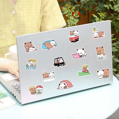 ELMAS 50pcs Bubu and Dudu Cute Bear DIY Stickers