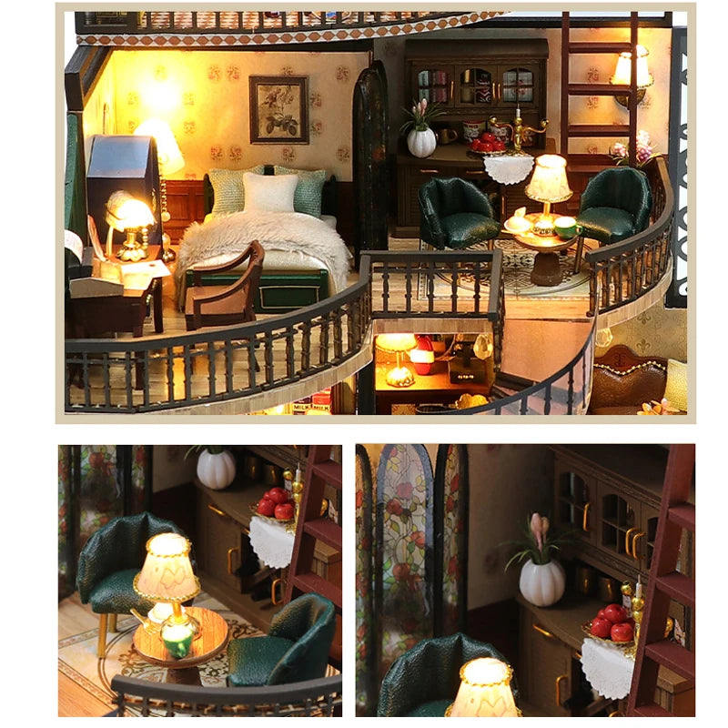 ELMAS Creative 3D Wooden Dollhouse Puzzle Kit - Al Masam Stationery LLC