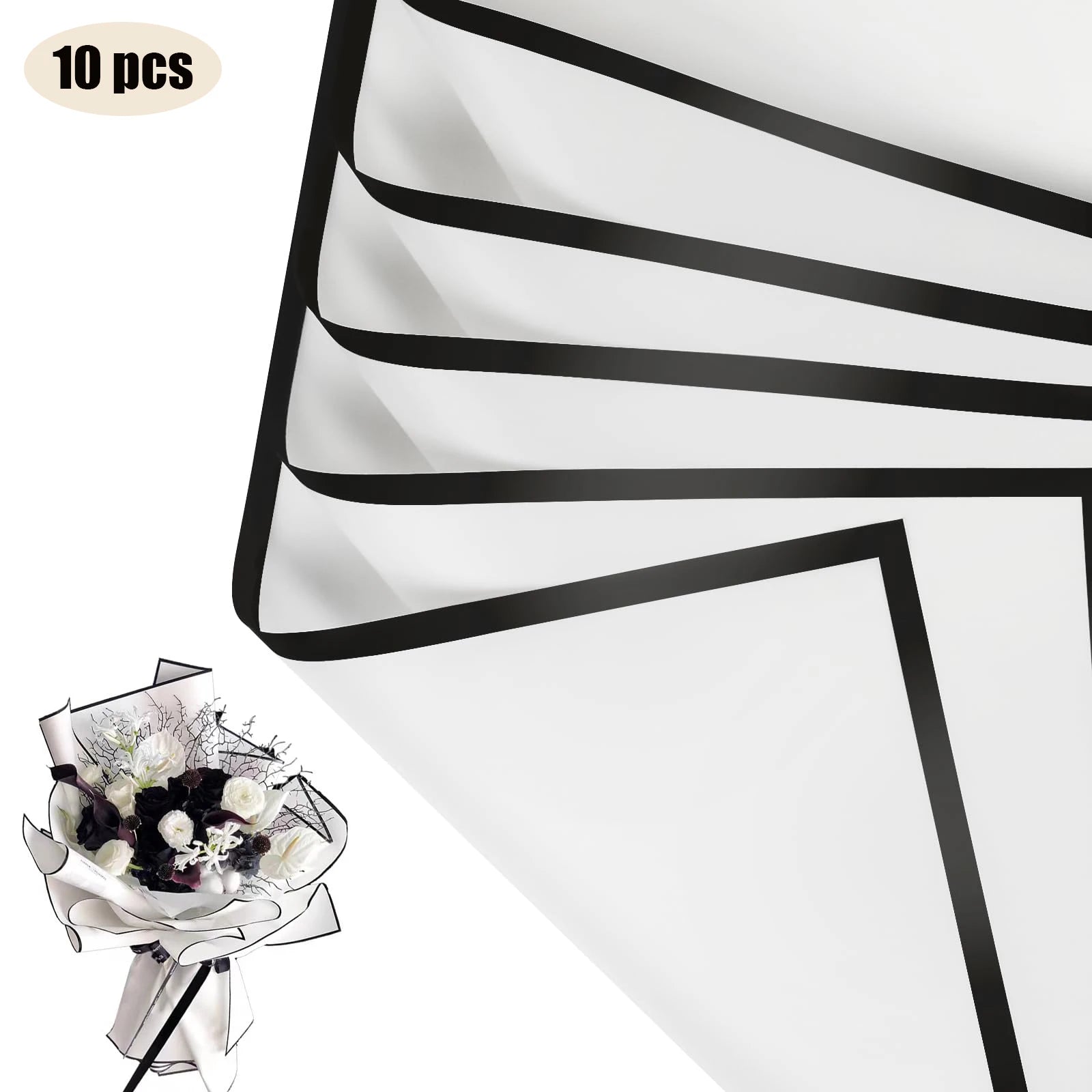 ELMAS Elegant Flower Wraps with Golden Edges - 10 Sheets - Al Masam Stationery LLC