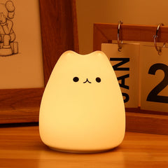 ELMAS Adorable Cat Night Light - 7-Color Touch Lamp