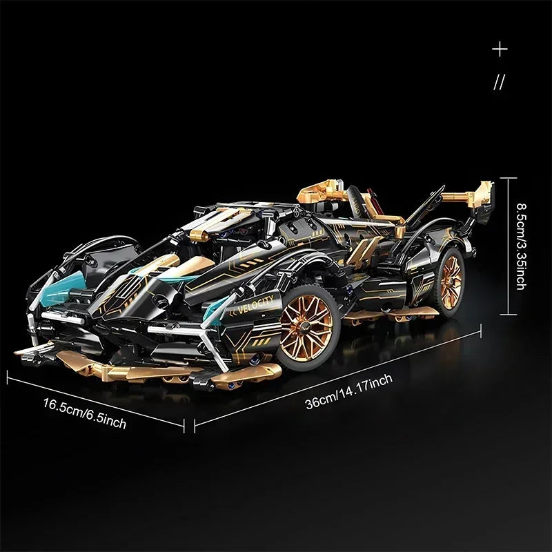 ELMAS 2024 Black V12 Block Roadster RC Tech Racer Toy - Al Masam Stationery LLC