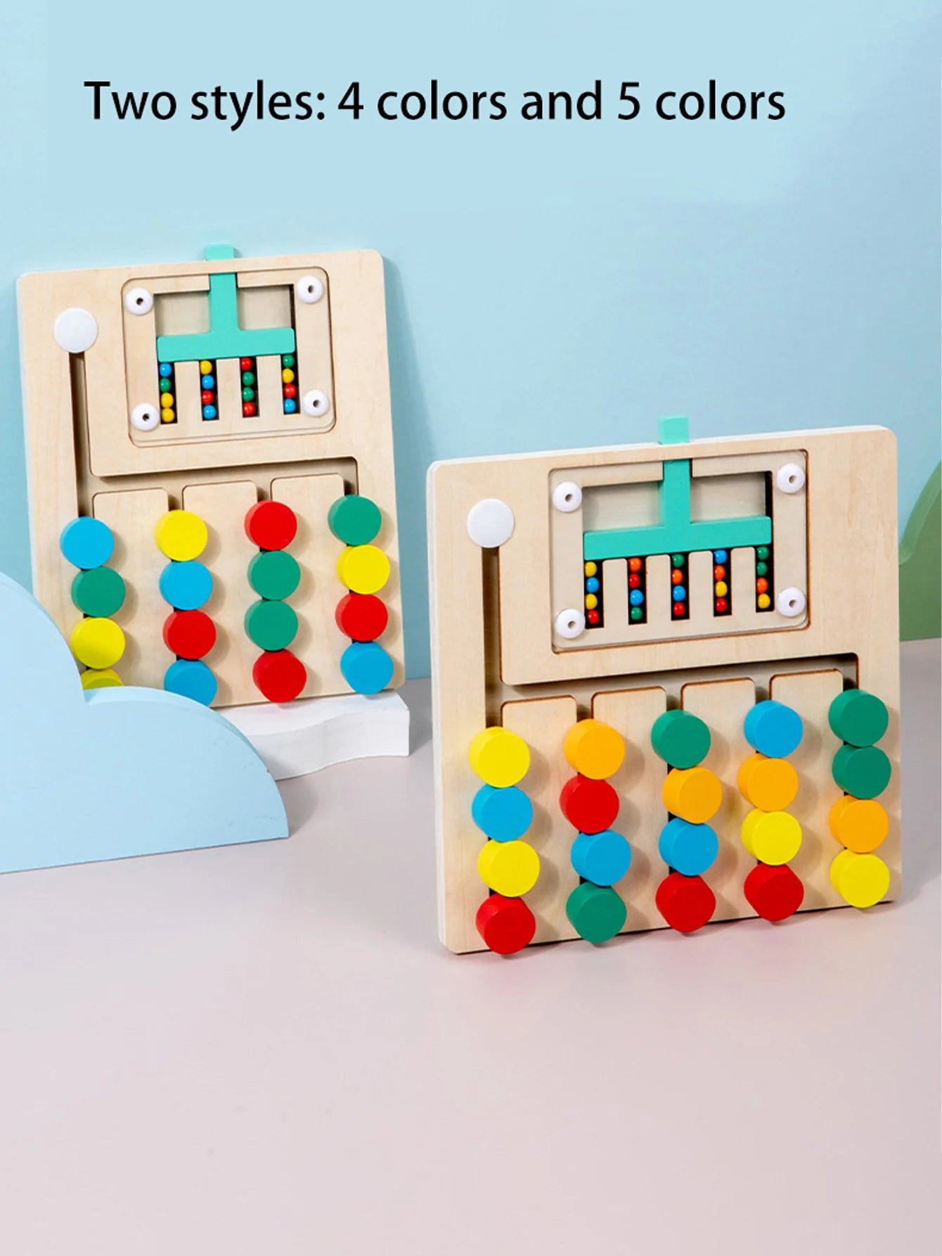 ELMAS Montessori Wooden Color Matching Logic Game Toy - Al Masam Stationery LLC