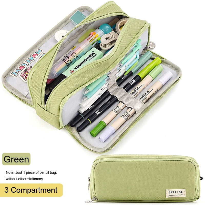 ELMAS Stylish Purple 3/4 Compartment Pencil Case for Kids - Al Masam Stationery LLC