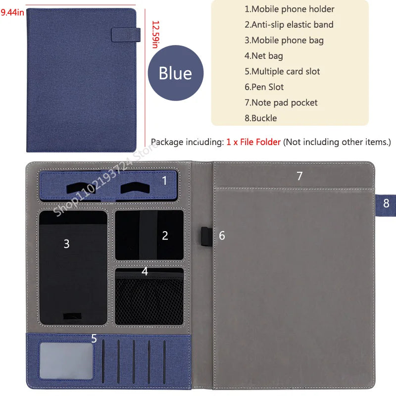 ELMAS Executive A4 Leather Portfolio Organizer for Men - Al Masam Stationery LLC