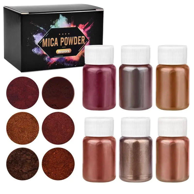 ELMAS 6 Color Pearl Powder Pigment Set for DIY Crafts - Al Masam Stationery LLC