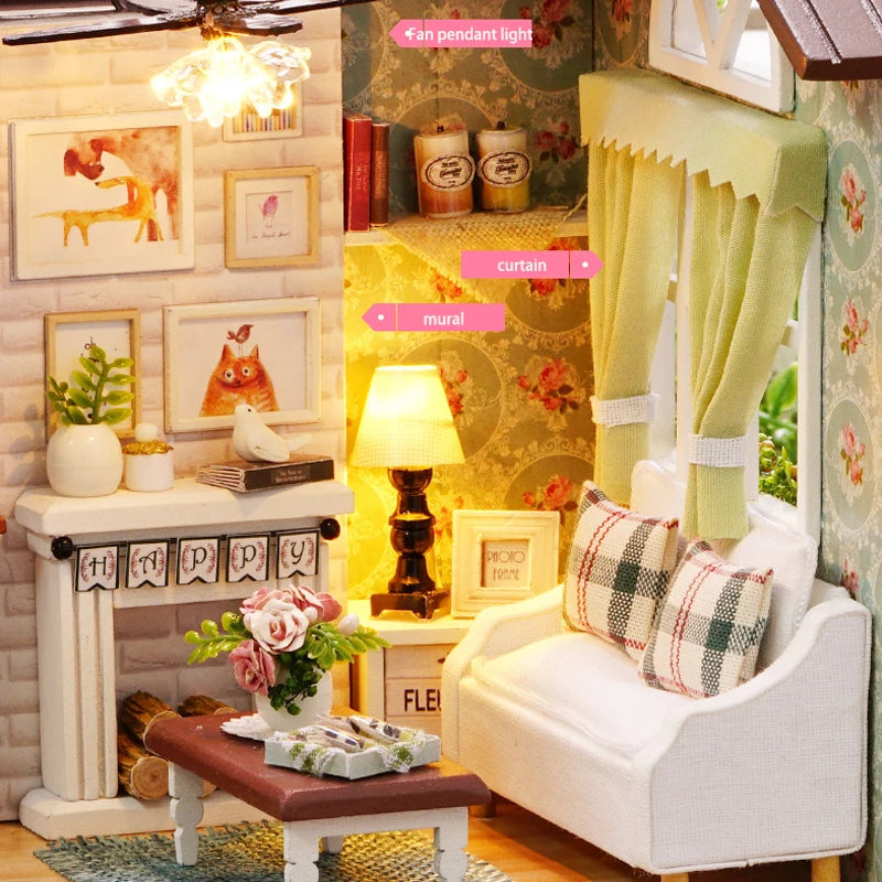 ELMAS Creative Miniature Dollhouse Kit with Furniture - Al Masam Stationery LLC