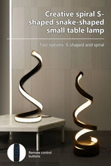 ELMAS Dimmable LED Spiral Table Lamp for Modern Bedrooms