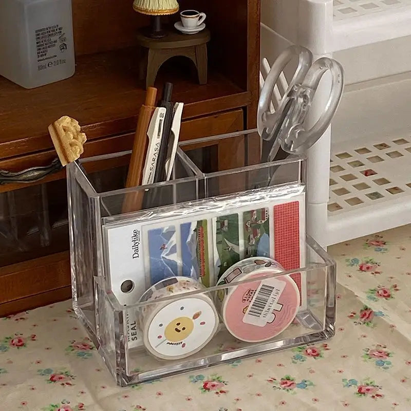 ELMAS Transparent Acrylic 3-5 Grid Makeup Organizer Box - Al Masam Stationery LLC