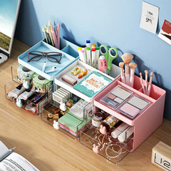 ELMAS Small Desktop Organizer with Drawer for Office & Makeup - Al Masam Stationery LLC