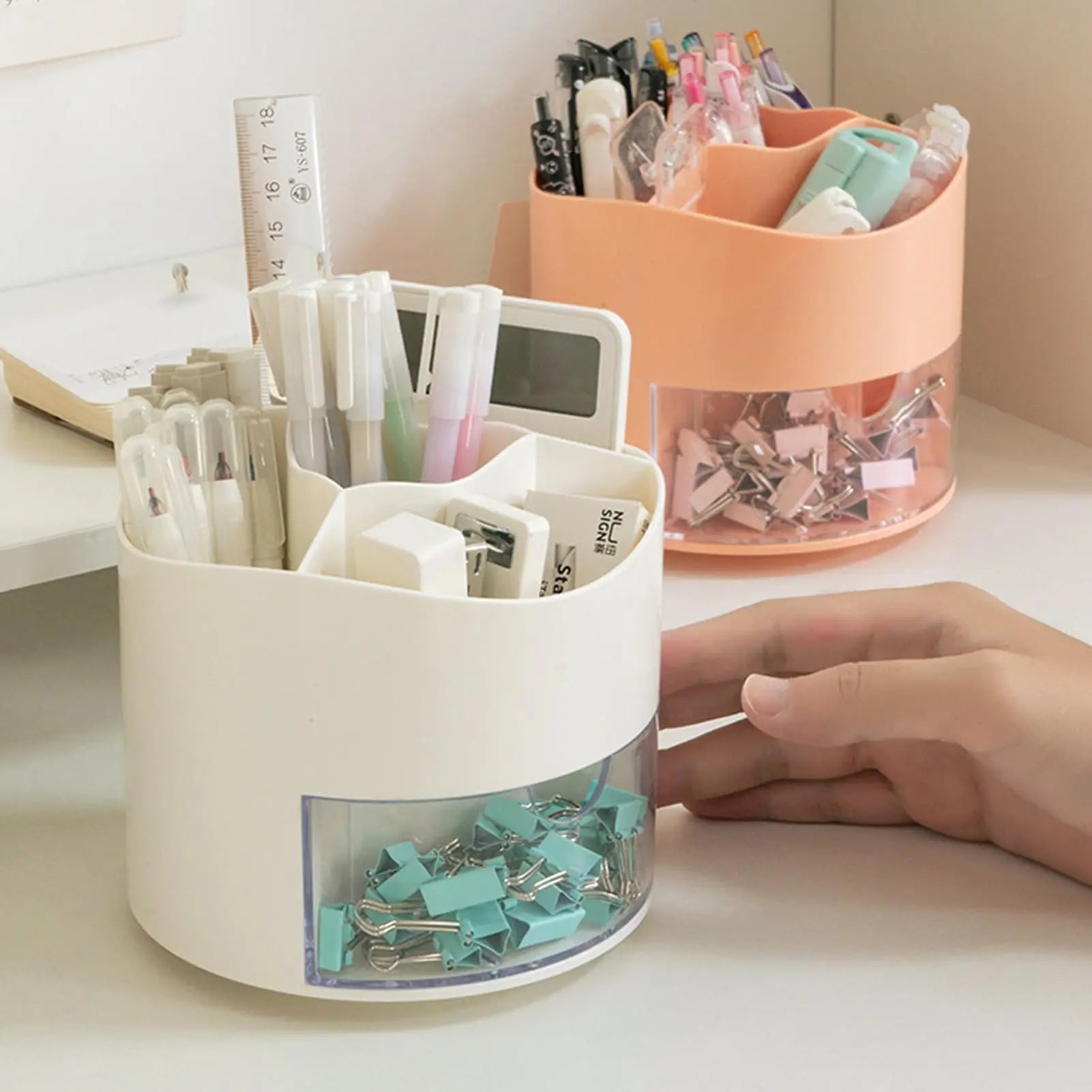 ELMAS Kawaii Rotating Pen Holder & Stationery Organizer Box - Al Masam Stationery LLC