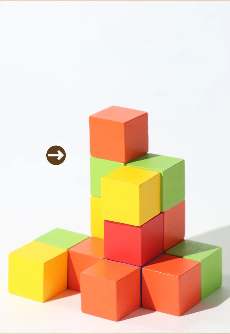 ELMAS Colorful Wooden Building Blocks for Kids - Al Masam Stationery LLC