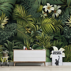 ELMAS Custom Tropical Rainforest Green Plant Wallpaper - Al Masam Stationery LLC