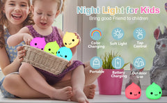 ELMAS Adorable Cat Night Light - 7-Color Touch Lamp