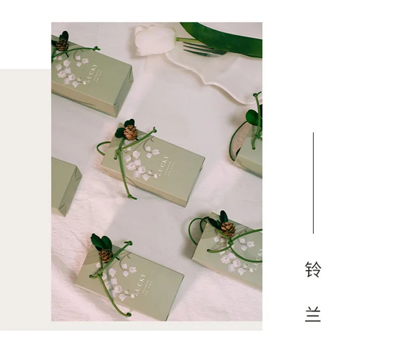 ELMAS Elegant Square Gift Bags With Artificial Flower - Al Masam Stationery LLC