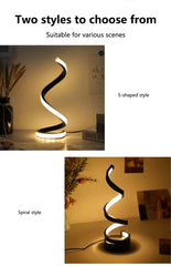 ELMAS Dimmable LED Spiral Table Lamp for Modern Bedrooms