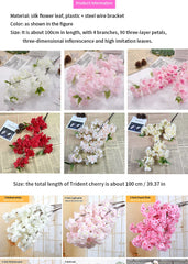 ELMAS Elegant Cherry Blossom Silk Branch Decor