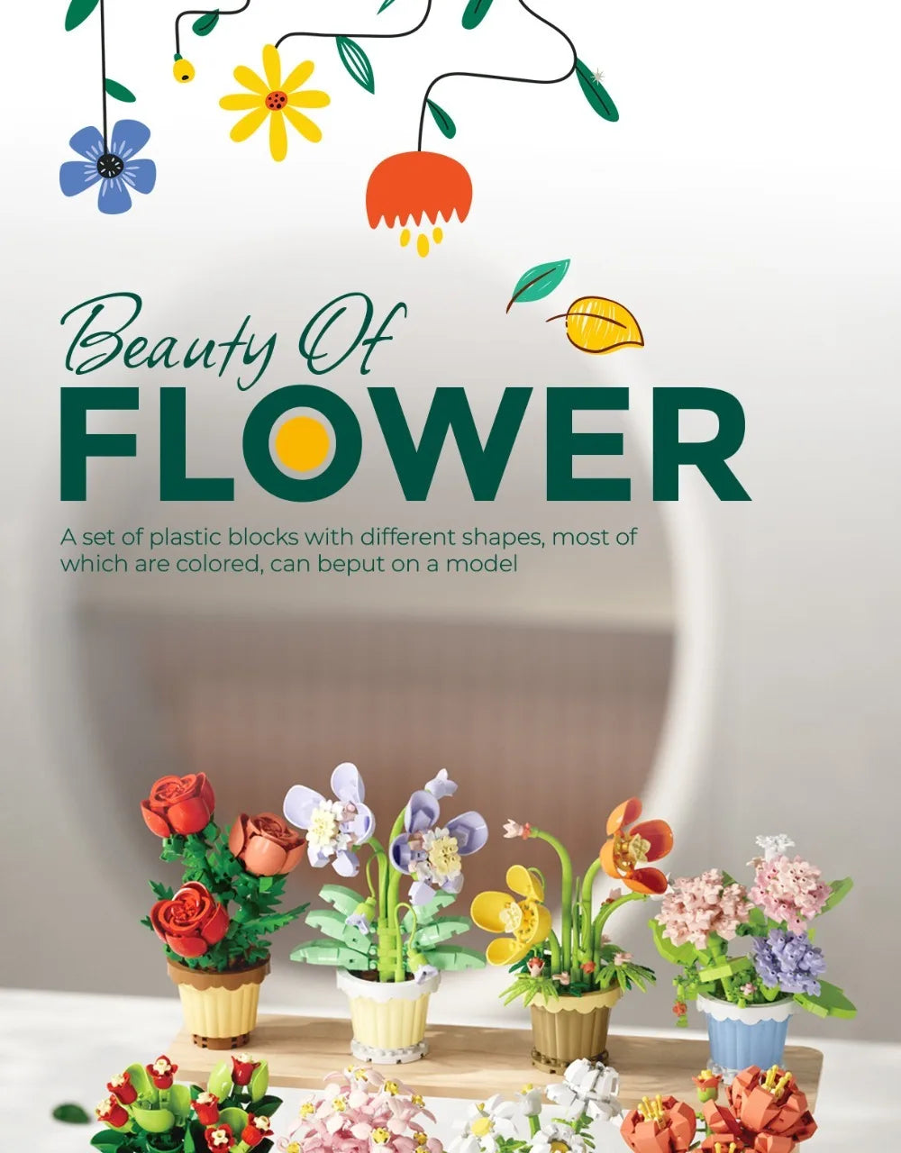 ELMAS DIY Flower Building Blocks - Creative Potted Decor - Al Masam Stationery LLC