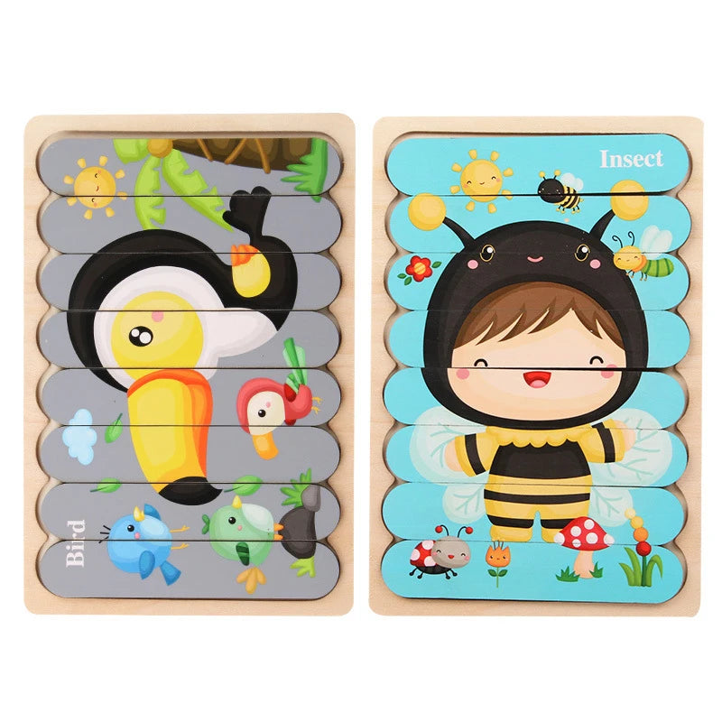 ELMAS Montessori Baby Wooden Puzzle Toys for 2-3 Years - Al Masam Stationery LLC