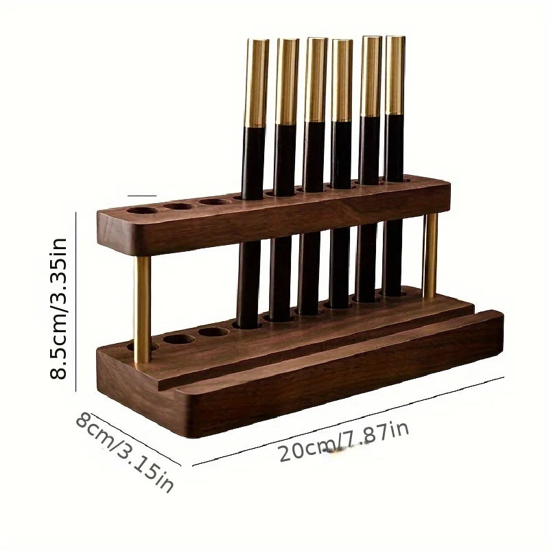 ELMAS Elegant Walnut Wood Desk Organizer & Phone Stand - Al Masam Stationery LLC