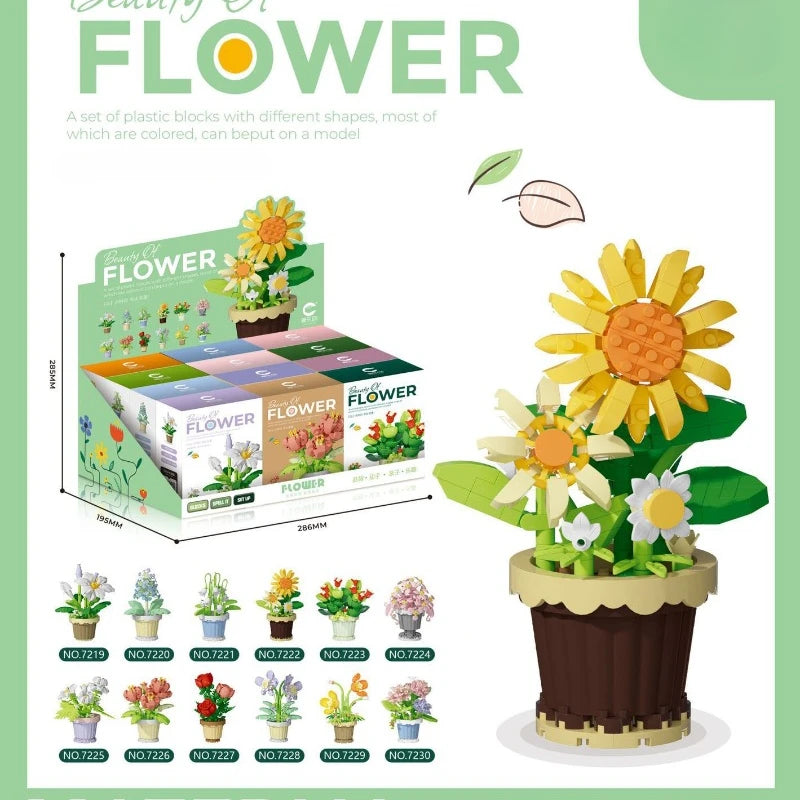 ELMAS DIY Flower Building Blocks - Creative Potted Decor - Al Masam Stationery LLC