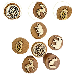 6 Pieces Wooden Stamps Pottery Tools DIY Craft for Art Educational Toys Decorations Educational Toys Animal Stamps