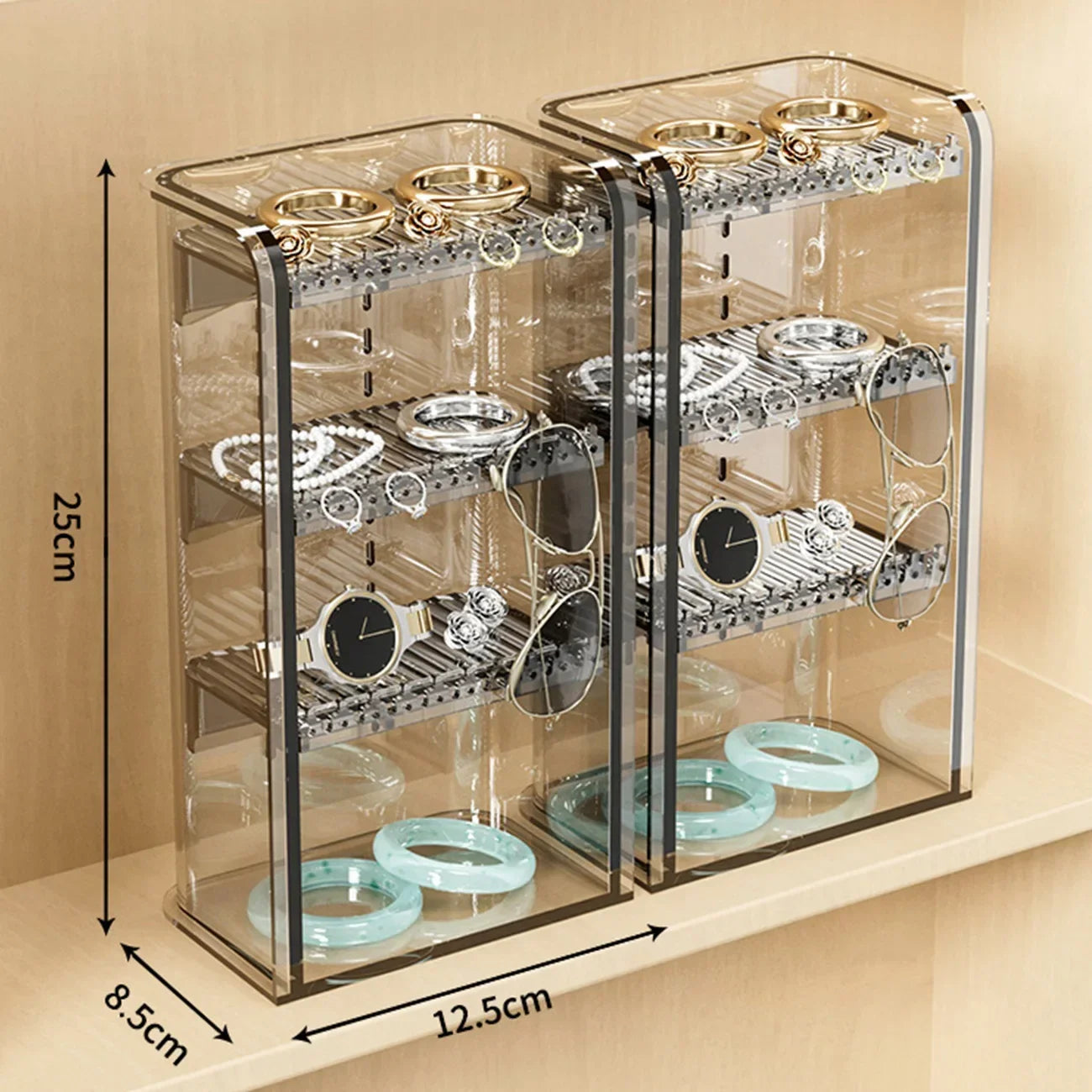 ELMAS Acrylic Makeup Organizer Storage Box for Jewelry - Al Masam Stationery LLC
