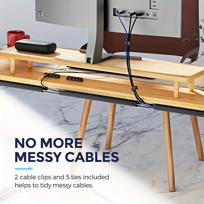 ELMAS Under Desk Cable Management Tray - No Drilling Needed - Al Masam Stationery LLC