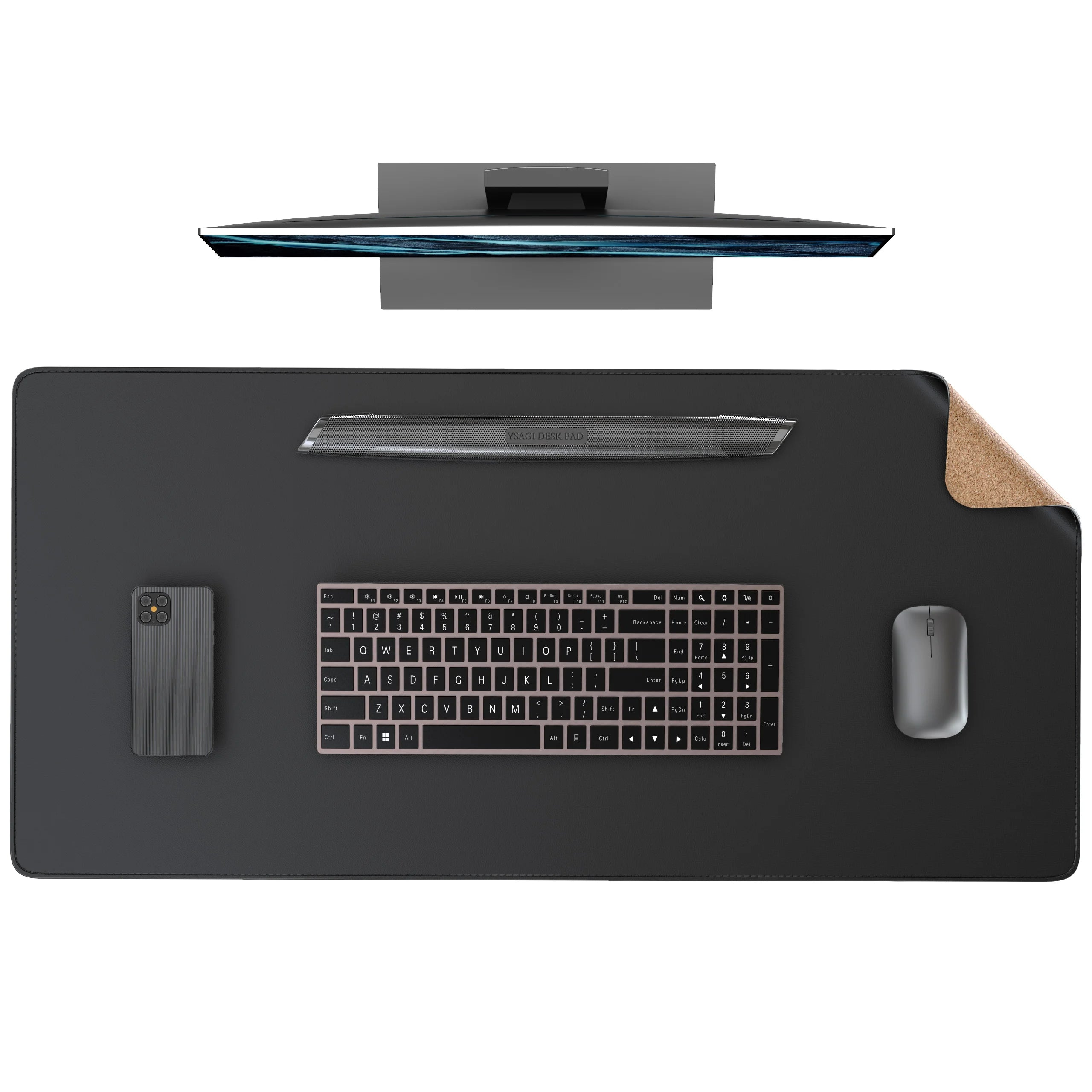 ELMAS Premium Dual-Sided Cork & Leather Mouse Pad - Al Masam Stationery LLC