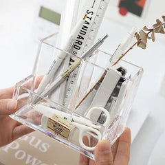 ELMAS Transparent Acrylic 3-5 Grid Makeup Organizer Box - Al Masam Stationery LLC