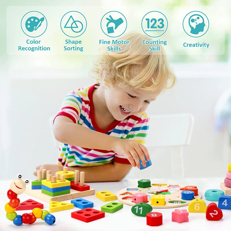 ELMAS Montessori Wooden Puzzles for Kids Early Learning - Al Masam Stationery LLC