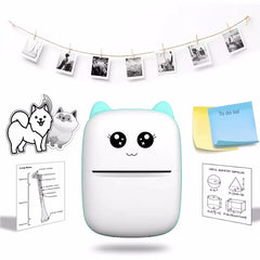 Mini CAT portable thermal printer print photo pocket thermal label printer 58mm printing wireless Bluetooth Android iOS printers - Al Masam Stationery LLC