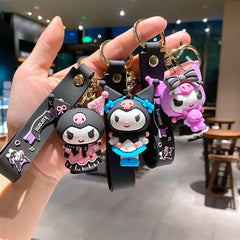 ELMAS Adorable Kuromi PVC Keychain - Kawaii Anime Accessory