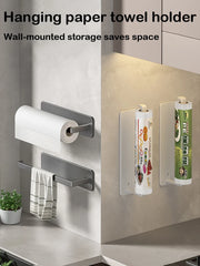 ELMAS Kitchen Paper Towel Holder Wall Mount Nail-Free Rack - Al Masam Stationery LLC