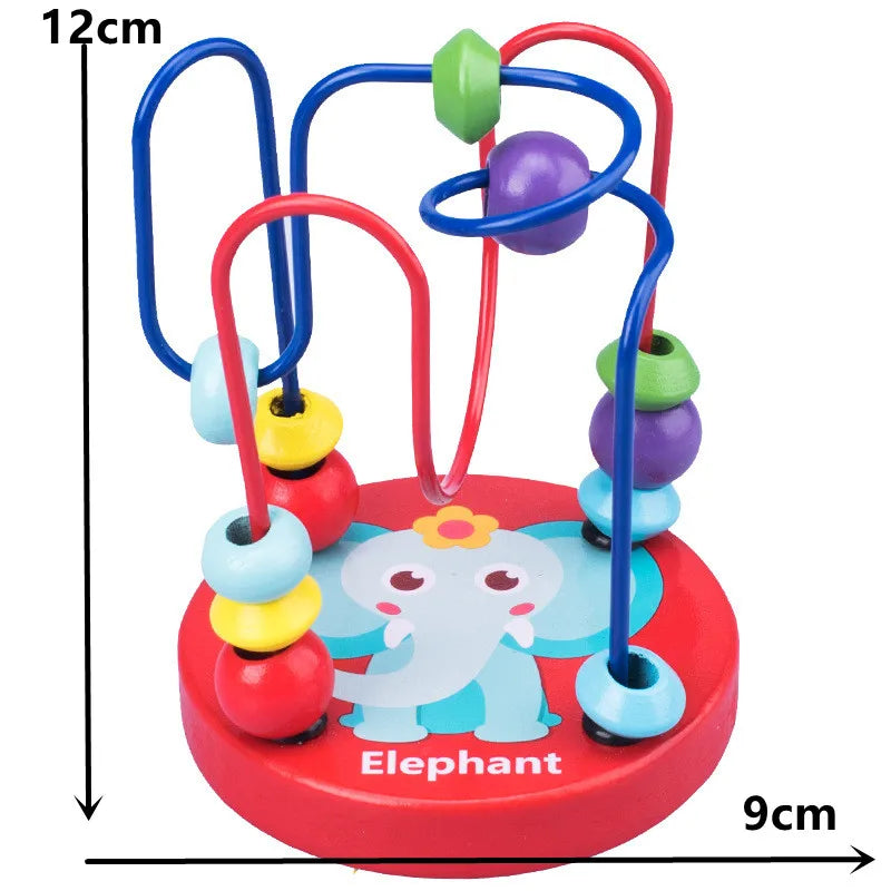 ELMAS Montessori Baby Toys Wooden Roller Coaster Bead Maze - Al Masam Stationery LLC