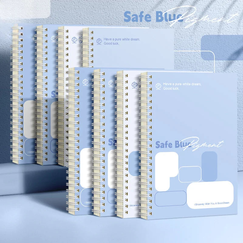 ELMAS A5 Coil Notebook Simple Blue Cute Notebook for Students - Al Masam Stationery LLC