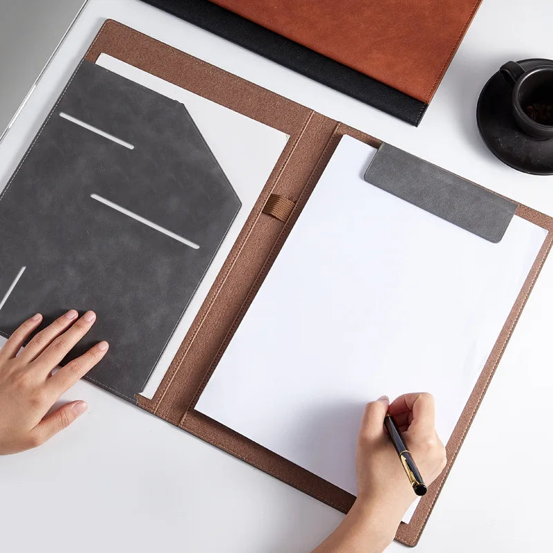 ELMAS Executive A4 Leather Portfolio Organizer for Men - Al Masam Stationery LLC