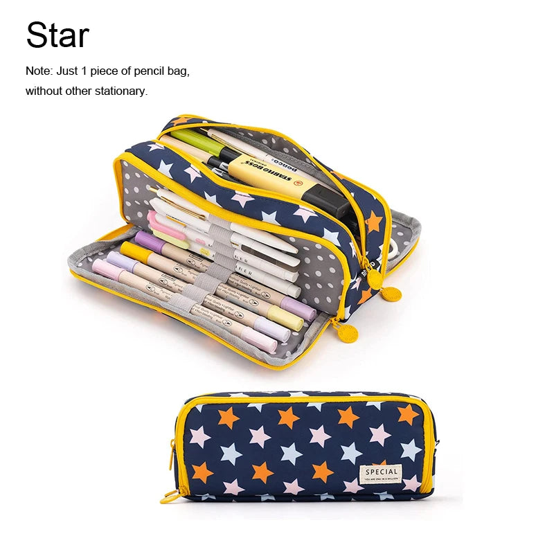 ELMAS Stylish Purple 3/4 Compartment Pencil Case for Kids - Al Masam Stationery LLC