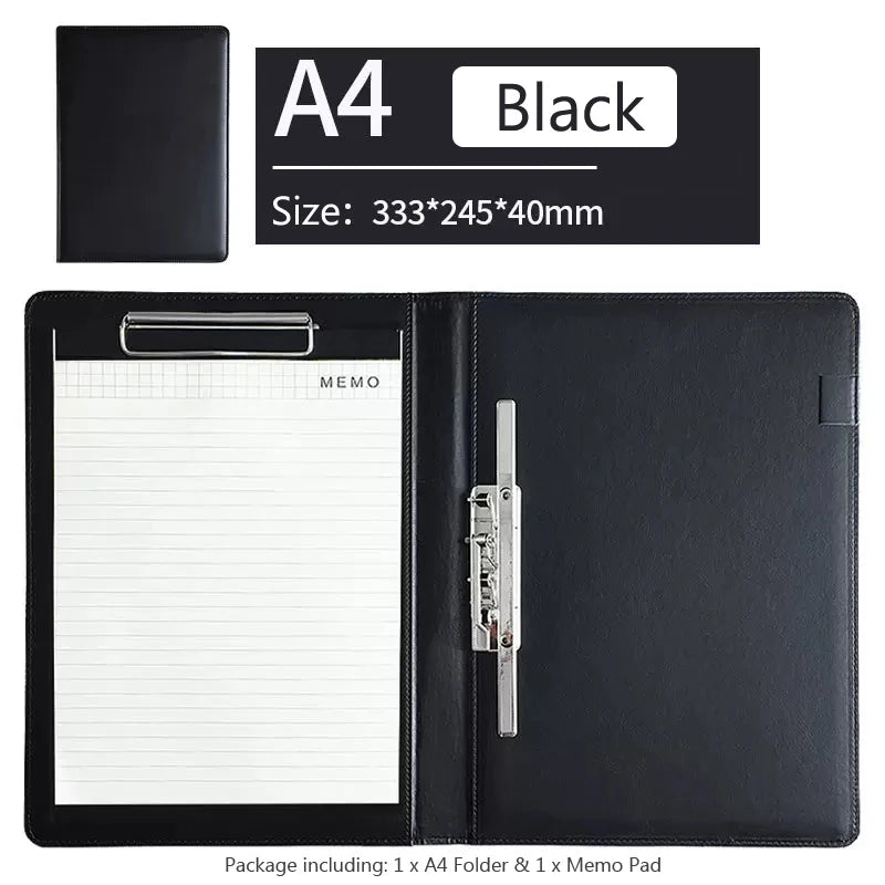 ELMAS Elegant PU Leather A4 Padfolio with Clips - Al Masam Stationery LLC