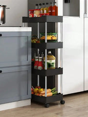ELMAS 1pcs 3/4 Tier Rolling Utility Cart Storage Shelf - Al Masam Stationery LLC