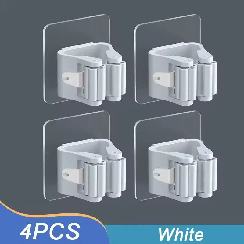 ELMAS Mop Hanger 4 Pack Broom Holder Wall Mount Storage - Al Masam Stationery LLC